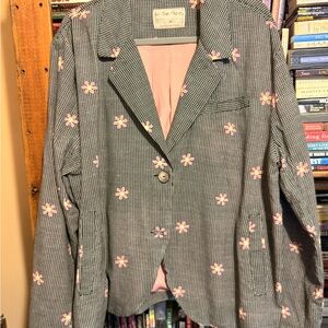 We The Free Black and Pink Floral Jacket